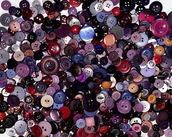 Purple Button Mix, 25 Random Buttons, Various Shades, 3/8" - 1", Cleaned, Sewing, Quilting, Fiber Art, Crafting, Scrap Booking