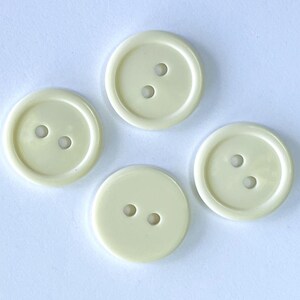 3/4&quot; (19mm) Off White Buttons, Plastic, 2 Hole, Fiber Arts, Doll Making, Sewing Notions, Crafting - 4 Buttons