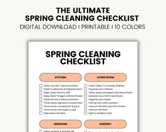 Spring Cleaning Checklist, The Ultimate Spring Cleaning Checklist, Declutter Checklist, Cleaning Checklist, Printable Cleaning Checklist