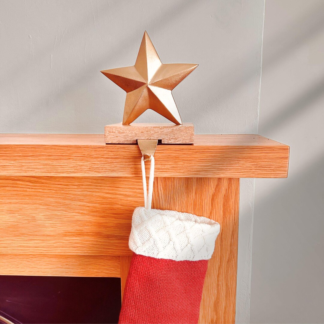 Star Stocking Holder Hanging Tealight Candle Holder Brass Finish