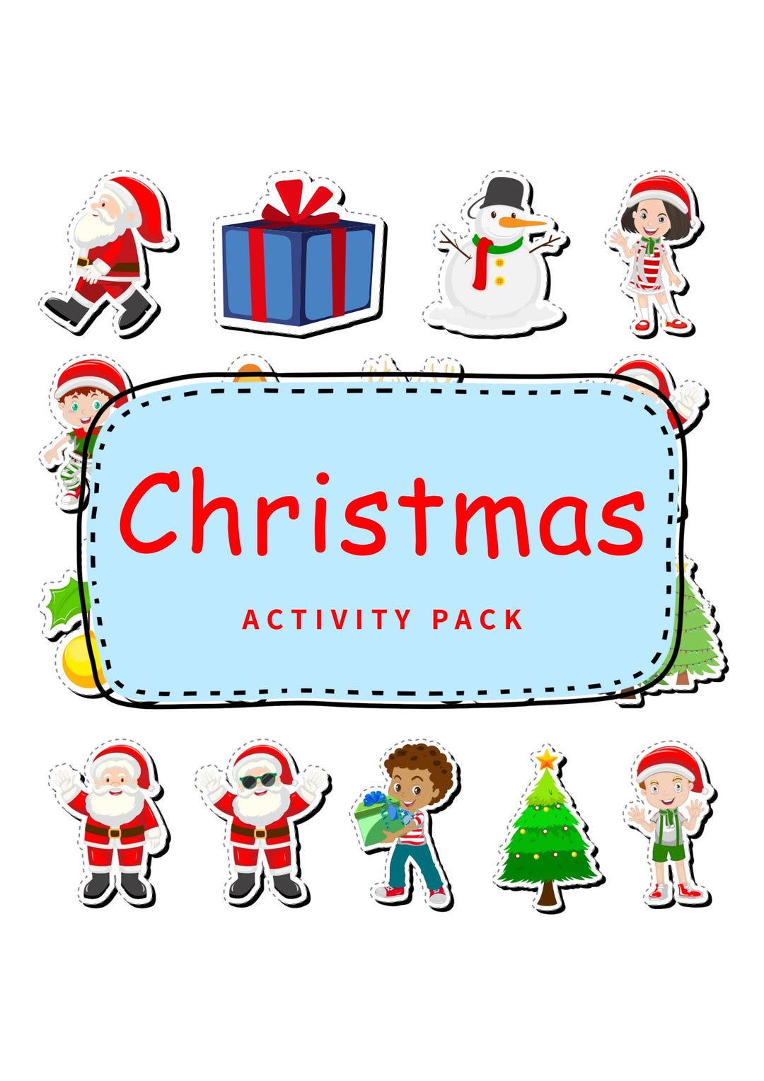 Christmas Activity Pack – Printable Kids Coloring Pages (PDF) - Etsy