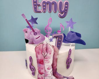 Boots and bows Cake Topper / Cowgirl Cake Topper / Rodeo Cake Topper