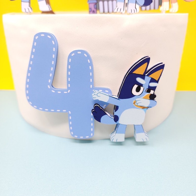 Adorno para tarta Bluey / Bluey y Bingo / Amigos Bluey / Cumpleaños Bluey / Decoración Bluey imagen 9