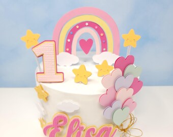 Rainbow Cake Topper / Rainbow first birthday / Birthday Rainbow Cake Decorations