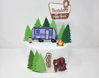 Camping Cake Topper / Happy Camper Cake Topper