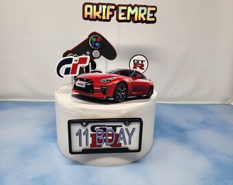 Video Game Cake Topper / PlayStation Cake Topper / Choose car color