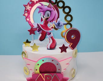 Sonic Amy Rose Cake Topper / Amy Rose Cake topper / Sonic Birthday / Choose your Amy