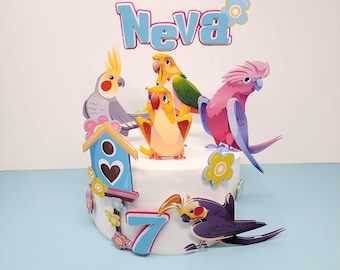 Birds cake topper / Cockatiel Cake Topper