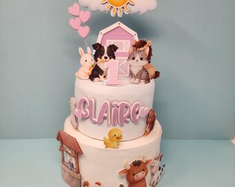 Farm Cake Topper | Old McDonald Farm Cake Topper |Animals in the Farm