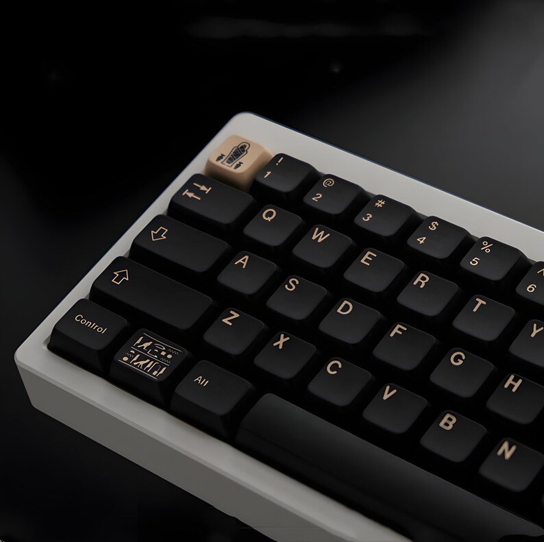 140pcs, Egyptian Pharaoh Theme Keycap Set, Black Keycap, XDA PBT Keycap