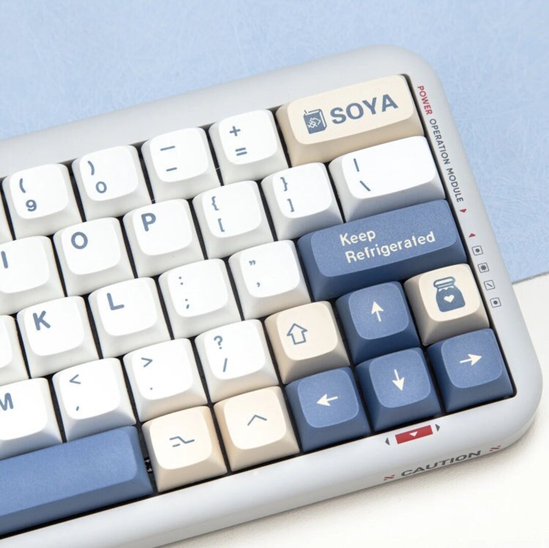 Soy Milk Keycap Set, Cute Keycaps for MX Switches, XDA Keycaps, PBT