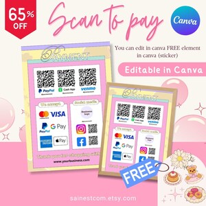 Zahlungsmittel-Zeichen, Social Media-Zeichen, Bargeld-App-Zeichen, Zahlungen akzeptieren, Scan-To-Pay-Zeichen, Qr-Code-Vorlage, kleine Unternehmen, Qr-Code, Zahlungen akzeptieren