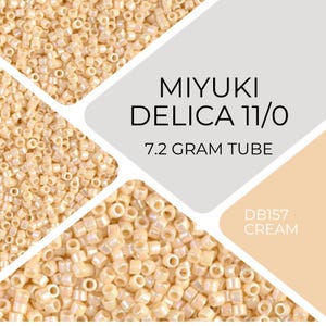 Miyuki Delica 11/0 Beads - DB157 Opaque Cream - 7.2 Gram Tube