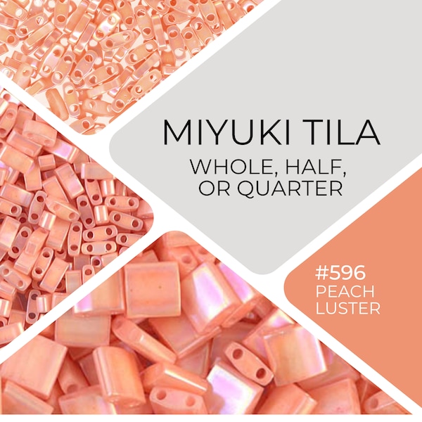 Miyuki Tila Beads | 596 | Peach Luster | Whole, Half, or Quarter Tila | Wholesale Prices