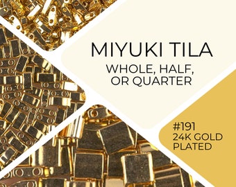 Miyuki Tila Beads | 191 | 24k Gold Plated | Whole, Half, or Quarter Tila | Wholesale Prices