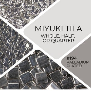 Miyuki Tila Beads | 194 | Palladium Plated | Whole, Half, or Quarter Tila | Wholesale Prices