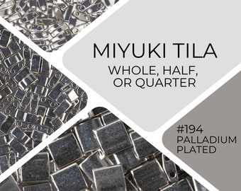 Miyuki Tila Beads | 194 | Palladium Plated | Whole, Half, or Quarter Tila | Wholesale Prices