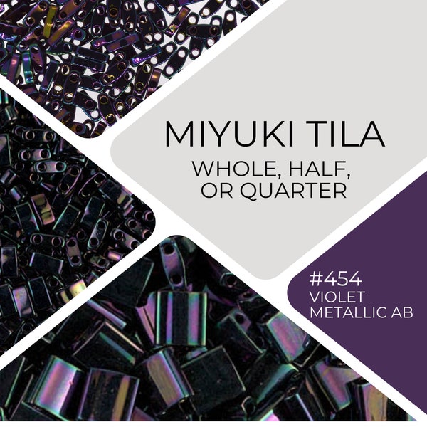 Miyuki Tila Beads | 454 | Violet Metallic AB | Whole, Half, or Quarter Tila | Wholesale Prices