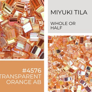 5g Miyuki Tila-pärlor | 4576 | Transparent orange AB | Hel eller halv Tila | Grossistpriser
