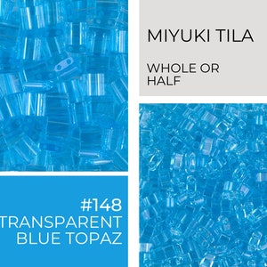 Contas de Tila Miyuki 5g | 148 | Topázio Azul Transparente | Tila Inteira ou Meia | Preços de Atacado