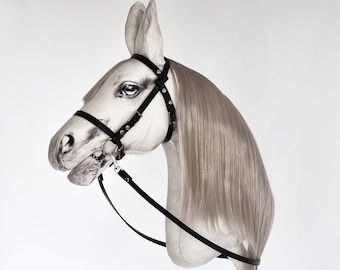 Realistic hobby horse, grey horse on a stick, perfect for competitions, A4, ready to ship!