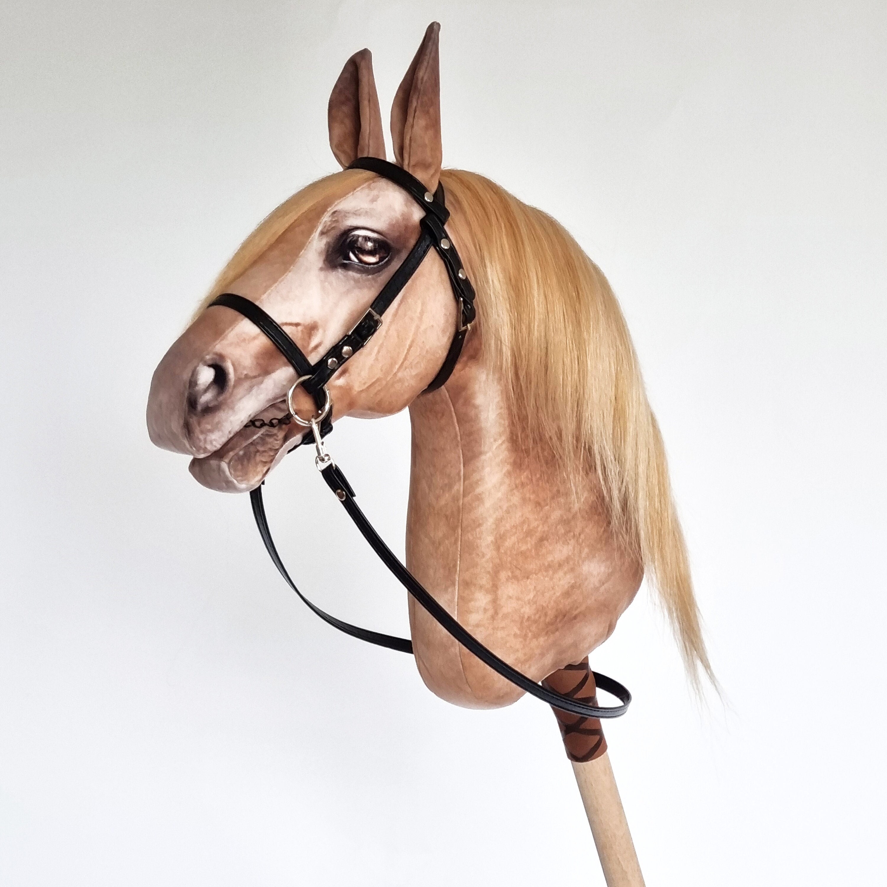Realistic Palomino Hobby Horse: Plush Minky, Wool Mane