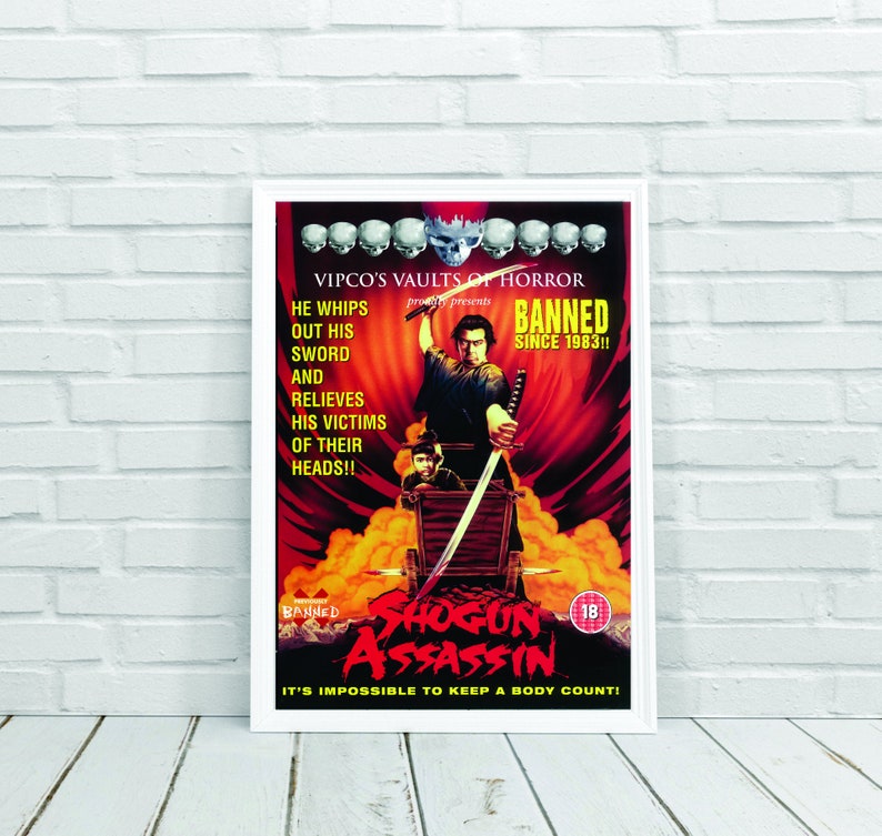 Shogun Text SHOGUN ASSASSIN Movie Poster Reproduction - Wall Art - Martial Arts ...