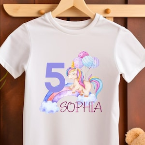 Camiseta cumpleaños personalizable, camiseta cumpleaños, camiseta cumpleaños, camiseta cumpleaños niños animales, unicornio