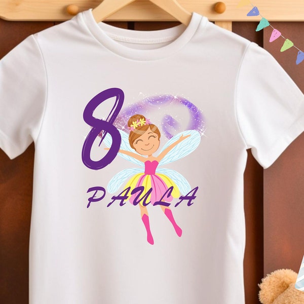 Geburtstagsshirt personalisiert, Birthday T-Shirt, Geburtstagstshirt, T-Shirt Geburtstag Kinder Fee, Elfe