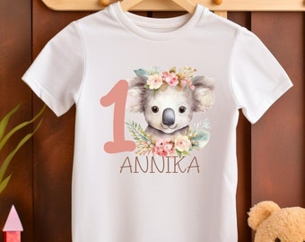 Geburtstagsshirt personalisierbar, Birthday T-Shirt, Geburtstagstshirt, T-Shirt Geburtstag Kinder Tiere, Koala