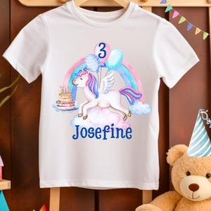Camiseta de cumpleaños personalizable, Camiseta de cumpleaños, Camiseta de cumpleaños, Camiseta Cumpleaños Infantil Unicornio Niña