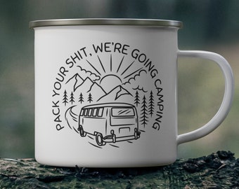Going Camping Mug, Outdoors mug, Enamel Camping mug, outdoor cup, outdoor mug