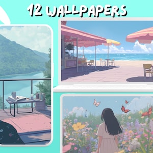 Lofi Summer Wallpaper Cute studio wallpapers Cozy Pastel wallpaper desktop Wallpaper Phone Wallpaper aesthetic Cute kawaii Ghibli desktop