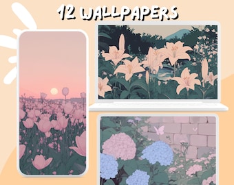 Fondos de pantalla de pradera floral Fondos de pantalla de flores en colores pastel 4k Estética Anime Fondo de pantalla para teléfono de escritorio Fondo de jardín cottagecore lindos fondos de pantalla