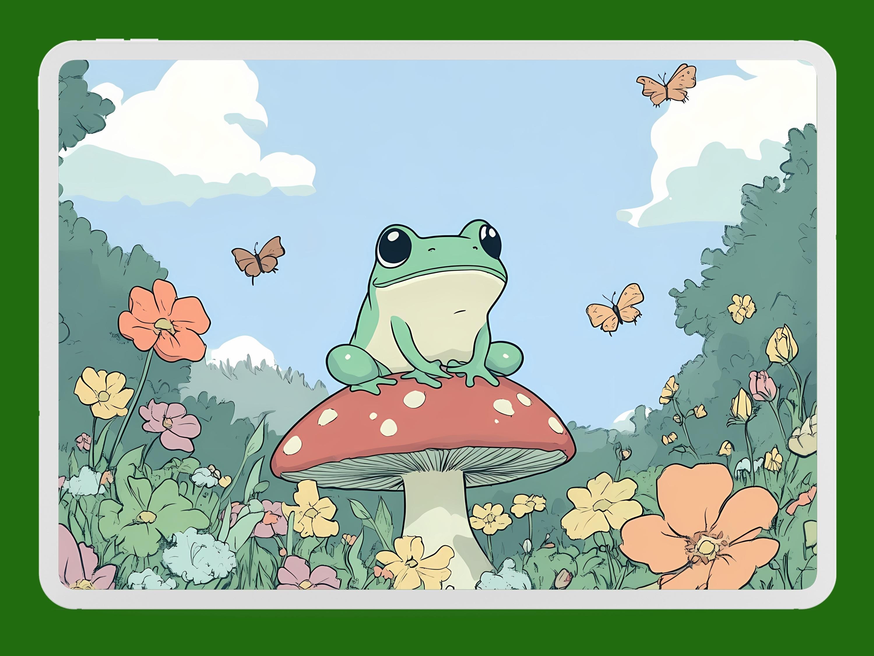 Lofi Pastel Frog Wallpapers Aesthetic Kawaii Whimsical Wallpaper Mushroom  Anime Desktop Wallpaper Phone Wallpaper Studio Ghibli Cute Lilypad - Etsy  New Zealand, image size:2999x2250