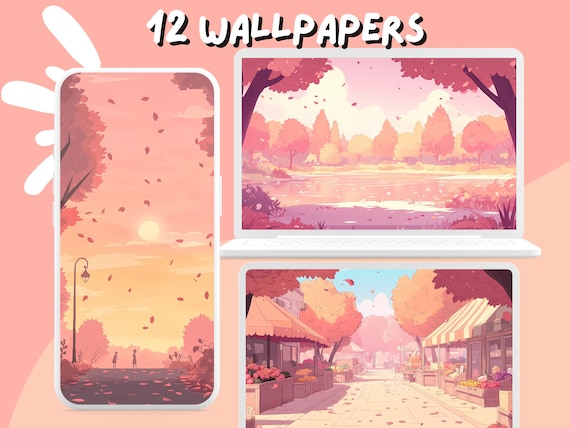 Soft Autumn Cozy Wallpapers Lofi Fall wallpapers Pumpkin Anime desktop Wallpaper Phone Wallpaper aesthetic Pastel Studio Background