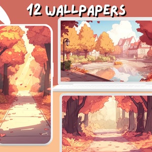 Cozy Autumn Lofi Wallpapers Lofi Fall wallpapers Cottagecore Anime desktop Wallpaper Phone Wallpaper aesthetic Pastel Studio Background