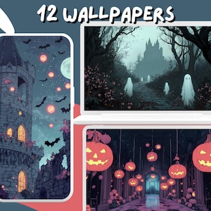 Halloween Castle Wallpapers Scarry Halloween wallpapers Spooky Ghost Fairy wallpaper Whimsical Dark Gothic desktop Wallpaper Phone Wallpaper