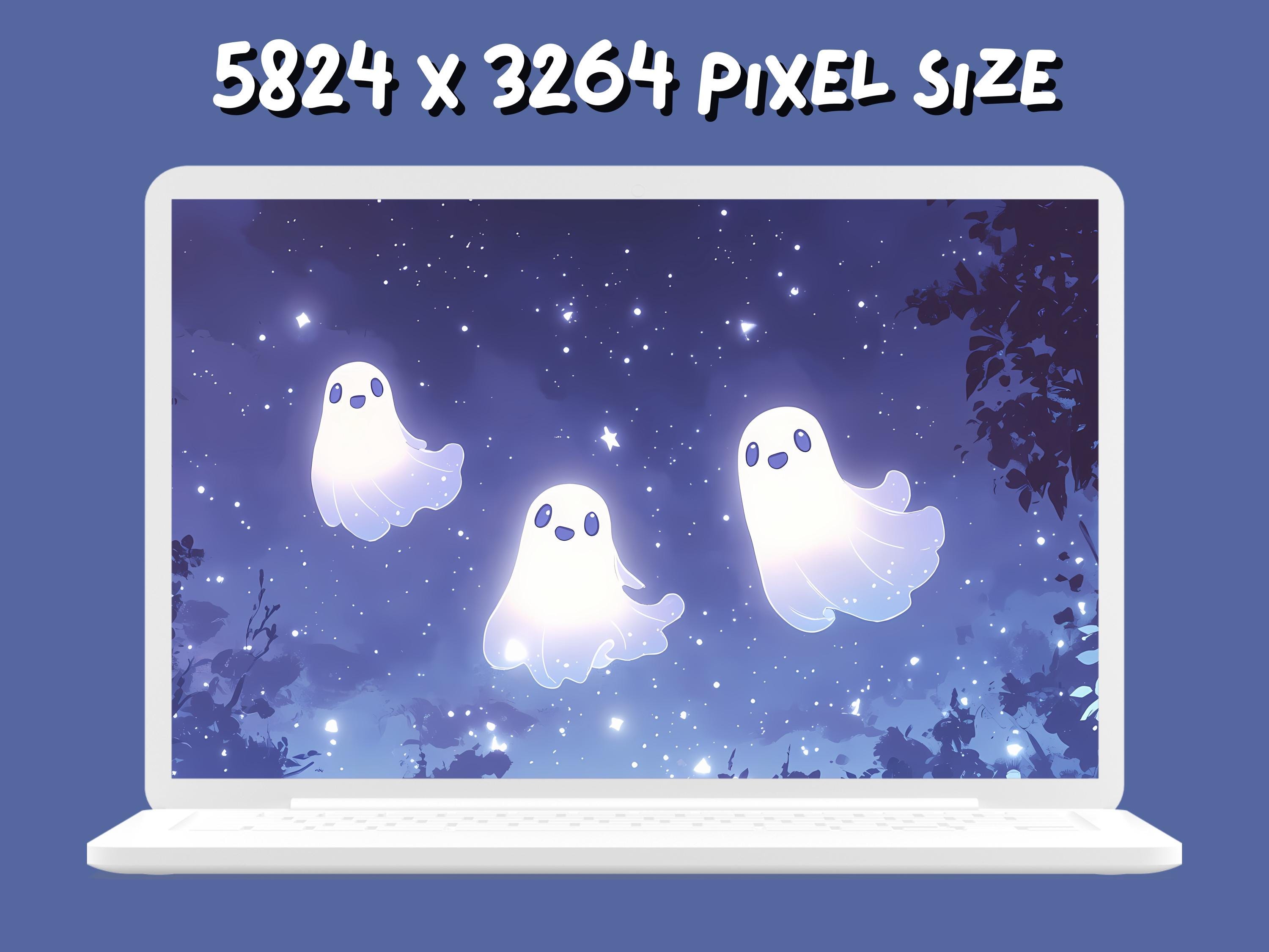 Mystic Phantoms Wallpapers Cute Ghost Wallpapers Lofi Floral Wallpaper  Desktop Wallpaper Phone Wallpaper Aesthetic Whimsical Blue Kawaii - Etsy, image size:3000x2250