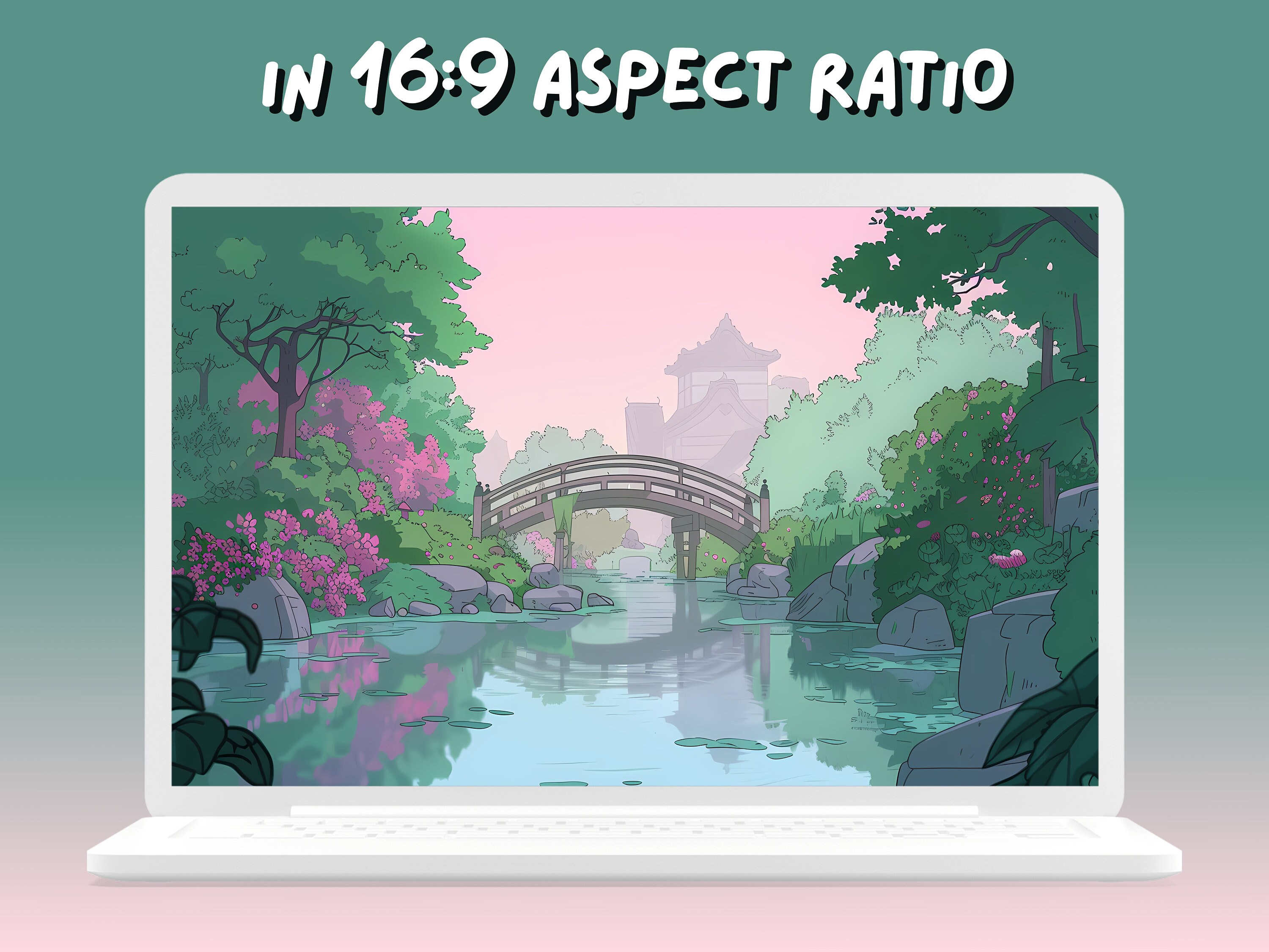 Studio Ghibli Wallpaper Grün Wallpaper ästhetische Tapete rosa Anime ...