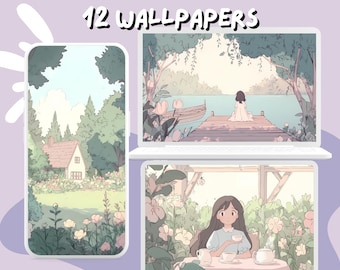 Flower Garden wallpaper Pastel Flowers Wallpapers 4k Aesthetic Anime Desktop Phone Wallpaper Background garden studio ghibli cute wallpapers