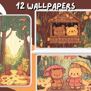 雨のクマの壁紙 かわいいかわいい気まぐれな壁紙 雨アニメの秋のデスクトップの壁紙 携帯電話の壁紙 スタジオジブリのスクリーンセーバー 秋 4k