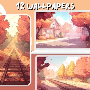 Cozy Autumn Lofi Wallpapers Lofi Fall wallpapers Cottagecore Anime desktop Wallpaper Phone Wallpaper aesthetic Pastel Studio Background