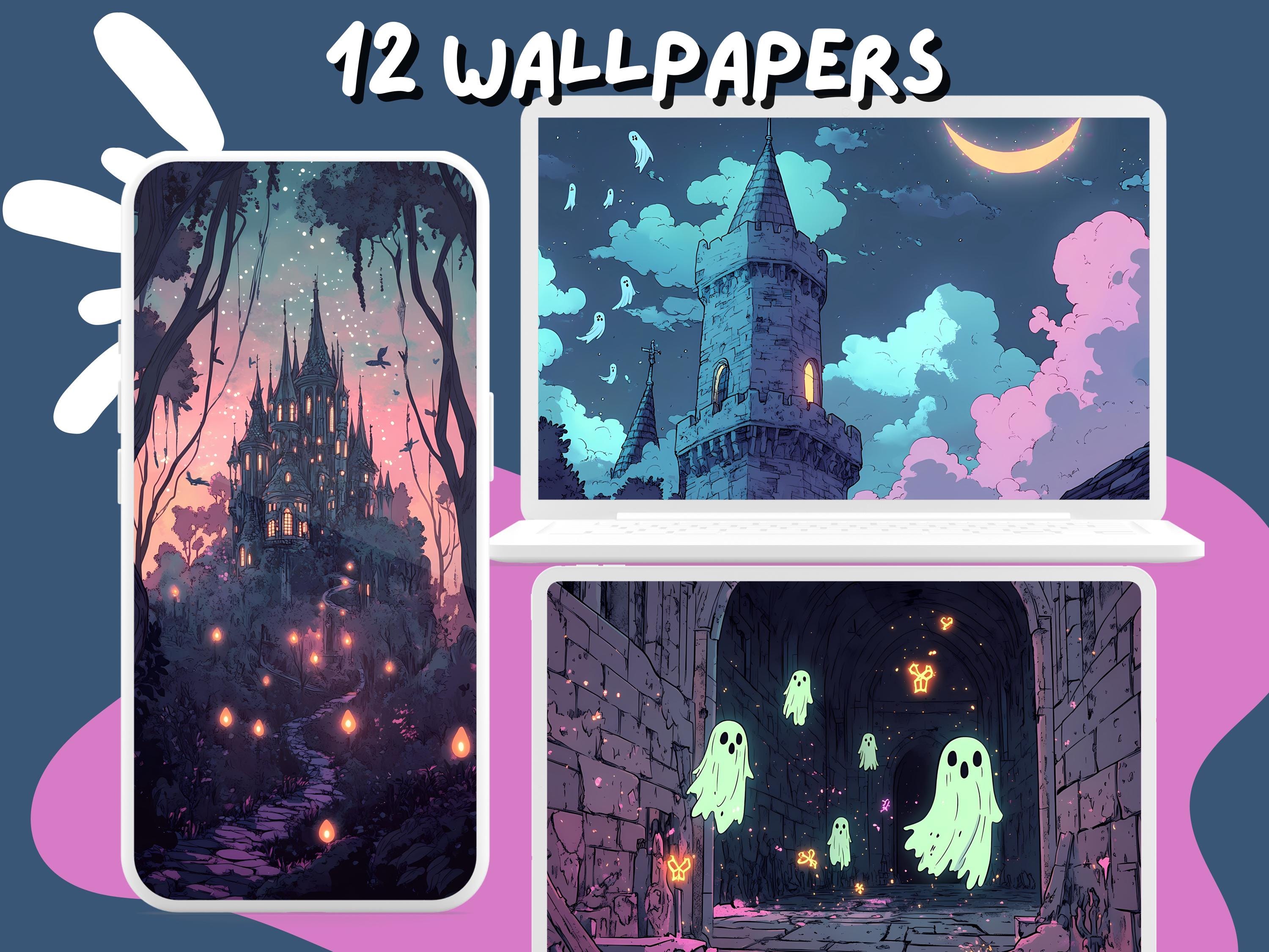 Castle Fairies Wallpapers Scarry Halloween wallpapers Spooky Ghost Fairy wallpaper Whimsical Dark Gothic desktop Wallpaper Phone Wallpaper