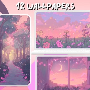 Pastello Dreamy Aesthetic Pink Wallpapers stravagante paesaggio anime desktop Wallpaper Phone Wallpaper Desktop Theme Background Kawaii Cute