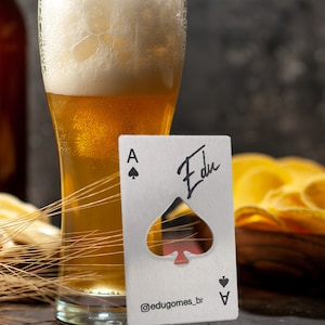 As de espadas / Abridor de botellas / Abridor de botellas de tarjeta personalizada / Regalos del novio del equipo / Padrino de boda / Padrino / Usher / Regalo del novio