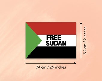 200 X Stickers Free Sudan Flag Sticker - Free Sudan Sticker Outdoor - SIZE S