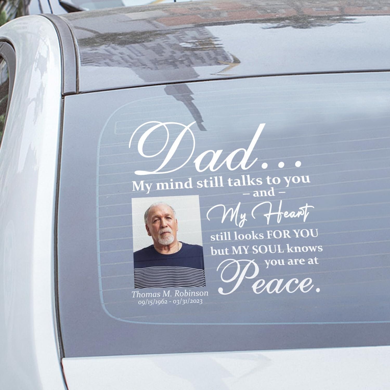 Personalized Memorial Mom/dad Decal for Car With Picture, my Heart ...