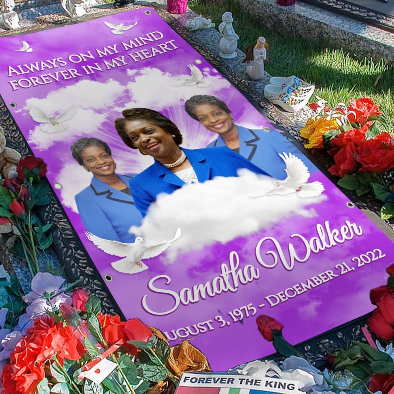Complete Custom Design Grave Blanket, Grave Cover Funeral Blanket