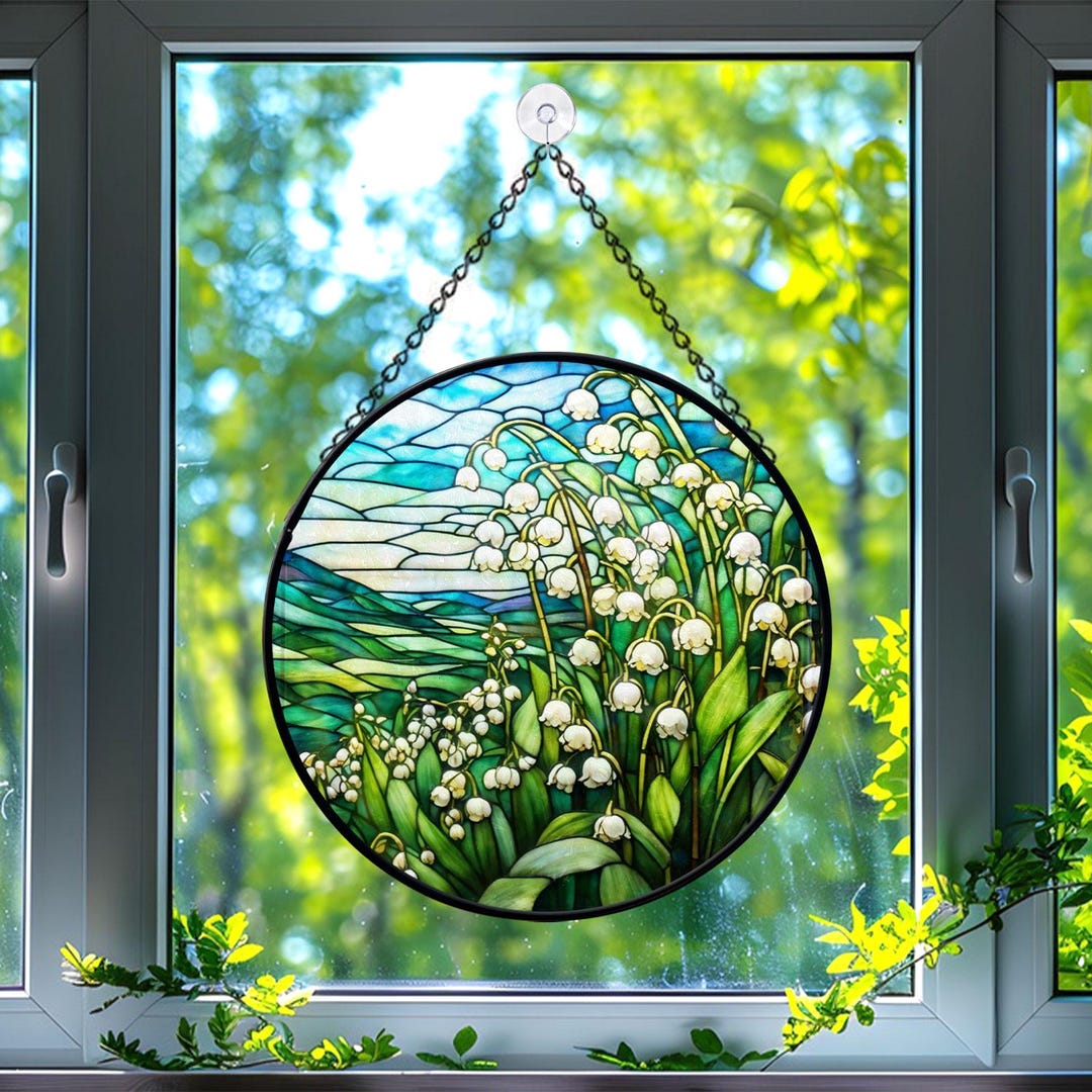 Lily of the Valley Flower Window Hanging Stained Glass, Lily of the ...